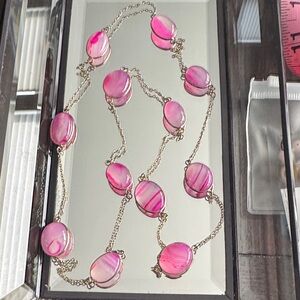 Elegant Pink Stone Necklace